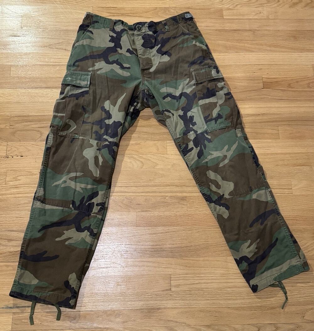 Vintage 1994 US Military Woodland Camo BDU Cargo Pants Propper Medium Regular M